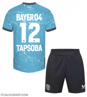 Bayer Leverkusen Edmond Tapsoba #12 Terza Maglia Bambino 2023-24 Manica Corta (+ Pantaloni corti)